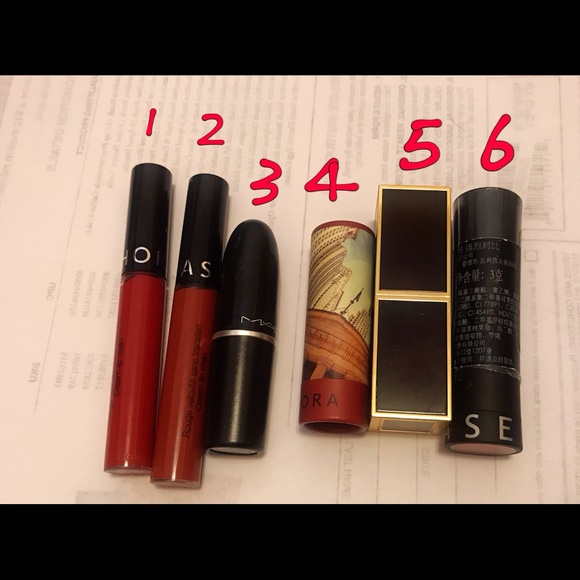 6 different lipsticks